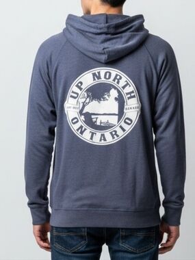 Up North Ontario Graphic Hoodie Denim Blue